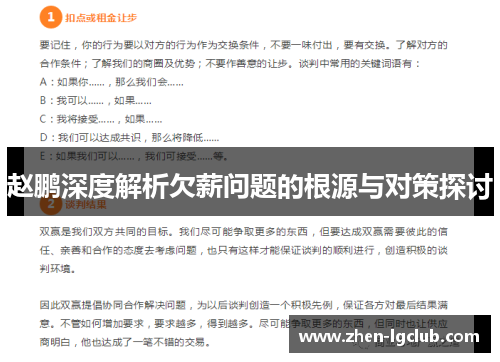 赵鹏深度解析欠薪问题的根源与对策探讨